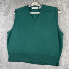VTG Cypress Links Sweater Vest Men XL Green Golf USA Made 100 Cotton V Neck Y2K