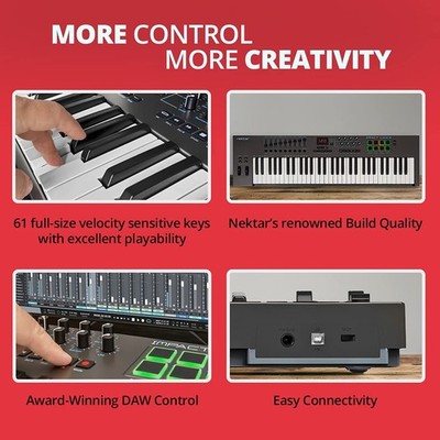 Nektar Impact LX61+ Keyboard Controller, MultiColored,Dark Nektar Impact LX61+ Keyboard Controller, MultiColored,Dark