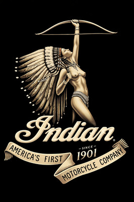 Indian America's first motorcycle company wall art metal sign