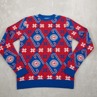 Chicago Cubs Mens Sweater Small Pullover Holiday MLB Genuine