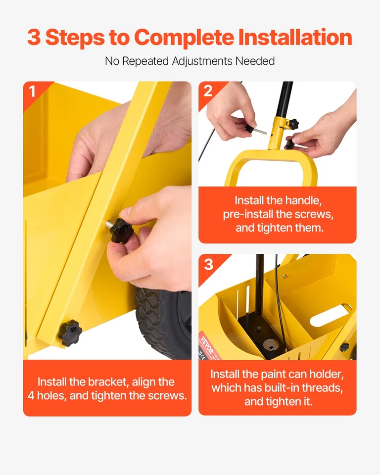 VEVOR Traceuse de Lignes Machine de Marquage Routier à 4 Roues Capacité 100 kg - Photo 4/4