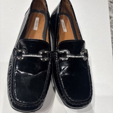 Geox Respira Womens Black Patent Leather Crys...