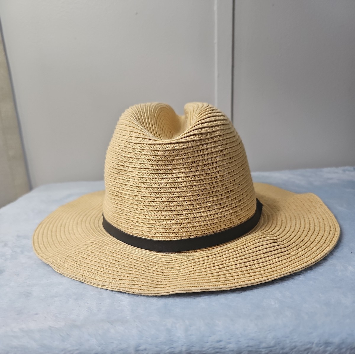 Calvin Klein Stylish Straw Fedora Hat Calvin Klein Adjustable Straw Fedora Style Sun Beach Pool  main image 4