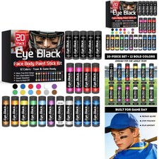 Eye Black Sticks 12 Colors Shades Sports Athletes Softball Football Baseball