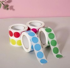1000 PCS Dot Stickers 1/2 Inch Circle Small Round Coding Labels Blank White Col
