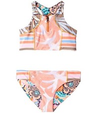 Maaji L12646 Girls Papaya Playa High Neck Reversible Bikini Set Size 8