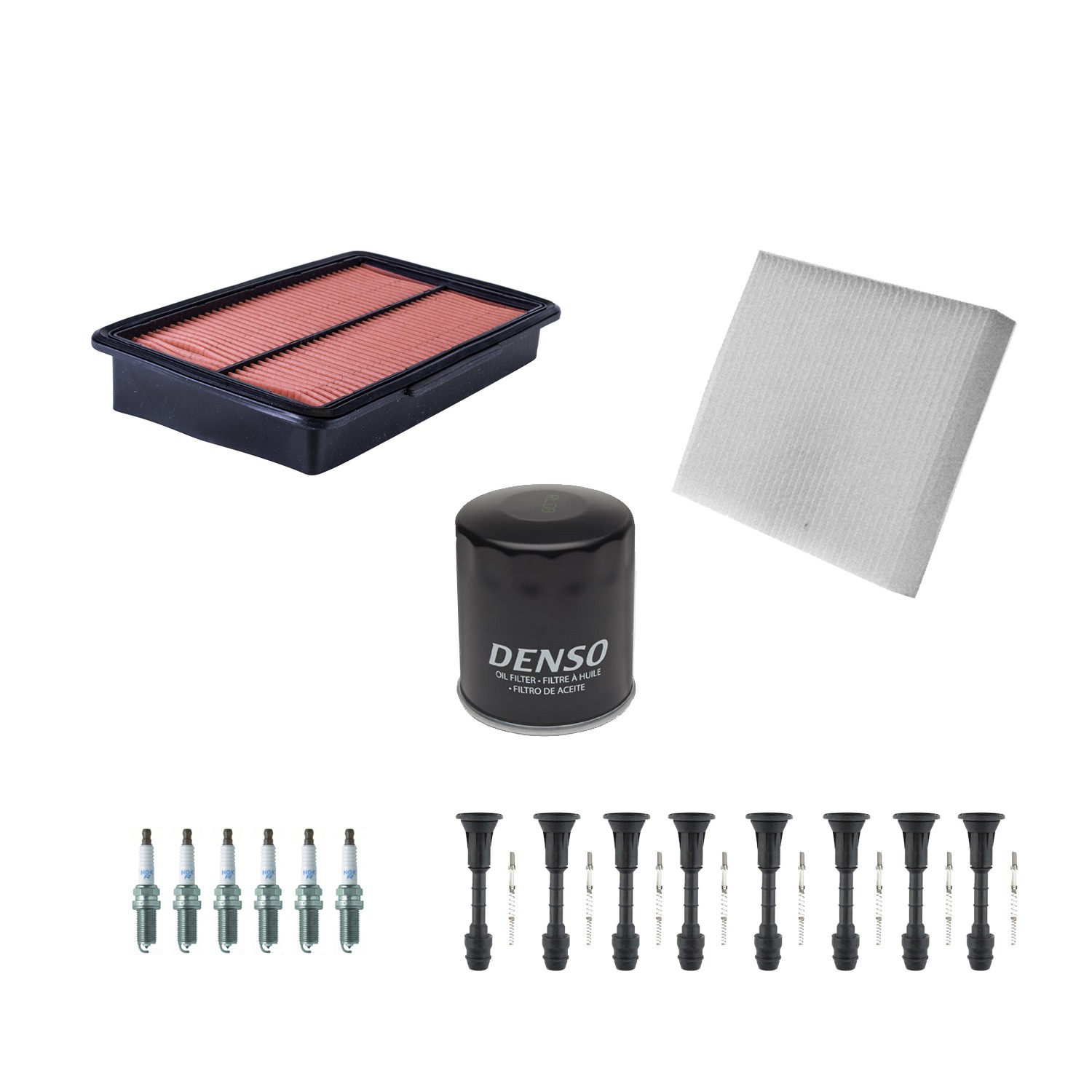 Denso Tune Up Kit NGK 6 Spark Plugs and Boots Kit for M35 3.5L V6 VQ35DE AWD RWD