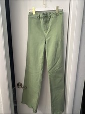 Alice  Olivia women's jeans, green, size 28, wide leg.