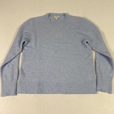 J Crew Sweater Mens Large Blue Extra-Soft Crewneck Fuzzy Tight-Knit Pullover