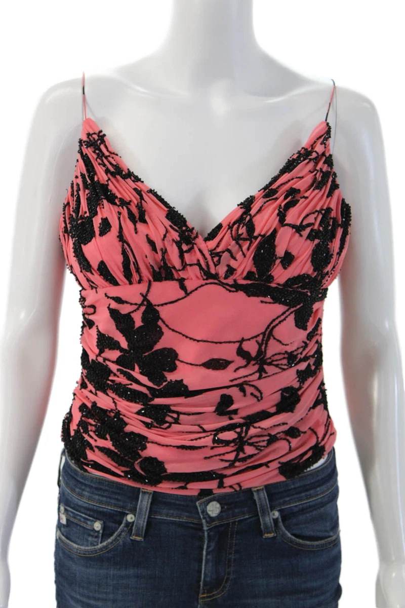 Blouse Carmen Marc Valvo – Or Clouté – Sans Manches – Taille Large – Femme – Neuf Avec étiquettes