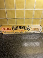 Extra Guinness Stout Dublin Brewery Cast Iron Sign Wall Plaque Bar