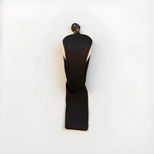 Used Hybrid Rescue Headcover White/Black Rotatable ID Tag #3,4,5,7,UT Long Neck