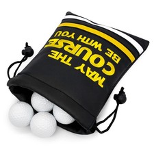 Golf Valuables Pouch Leather Golf Tee Pouch with Drawstring Closure Golf Ball...