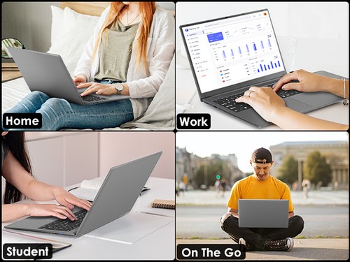 SGIN 17.3'' Laptop FHD 12GB RAM 512GB SSD Celeron N5095 Up to 2.9 GHz Gray - Picture 9 of 9