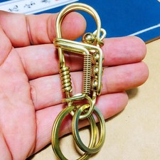 New Handmade Brass Keychains Keyrings Belt Clip Wallet Bag Car Key Chain Holder