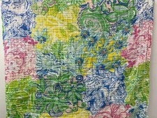 Lilly Pulitzer 47 x47 Fabric Swaddle Blanket Scarf Sarong Pottery Barn Kids