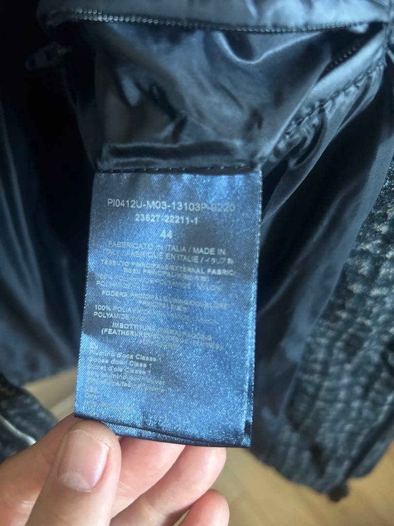 Herno Checked Down Jacket Gray Feathers Removable… - image 6