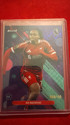 Topps Finest PL Rio Ngumoha Liverpool #55 RC Purple Checkerboard /150