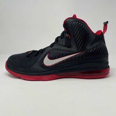 Nike LeBron 9 Miami Heat Away Black Red 469764-003 Mens 12 Basketball Shoes Read