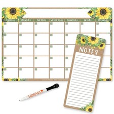 Magnetic Dry Erase Calendar for Fridge - Sunflower Magnetic Fridge Calendar D...