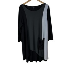 Sun Kim Deborah Tunic Dress Asymmetrical Womens XL Lagenlook Artsy Minimalist