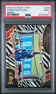 Christian Pulisic 2023-24 Panini Select FIFA Zebra Field Level /25 PSA 9 #208