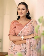 Ready to Wear 1-Minute Saree Indian Wedding Sari with Unstitched Blouse