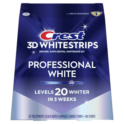 Crest 3D Whitestrips Professional White At-home Teeth Whitening Kit, 20 Treatmen