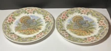2x Churchill Myott Factory Thanksgiving 10” Turkey Dinner Plates-Holiday England