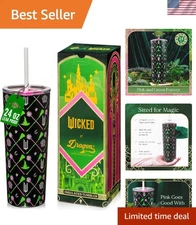 24oz WICKED Dragon Glassware Tumbler, Vacuum Insulated, Steel, 2 Straws, Lid
