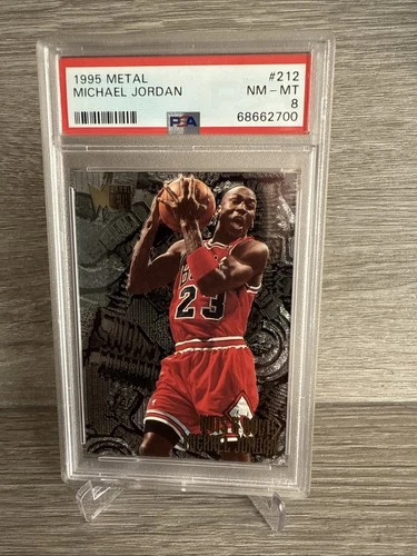 Michael Jordan Card 1995-96 Metal #212 PSA 8