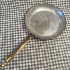 Vintage 12&rdquo; French Copper Frying Pan Tin Lining Bronze Handle Made in France