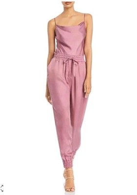Cinq à Sept Women's Sleeveless Cinch Waist Tapered Leg Jumpsuit Size S Pink
