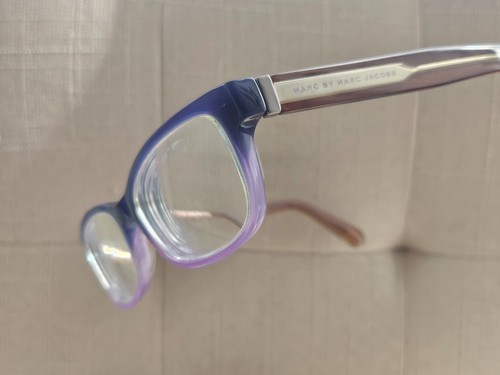 Marc Jacobs Women Purple Brown Clear Rectangle Oval Eyeglasses MMJ 598 5XR