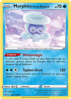 Pokemon Karte Morphéo Blizzard Form 034/198 Commune Eiskönigin