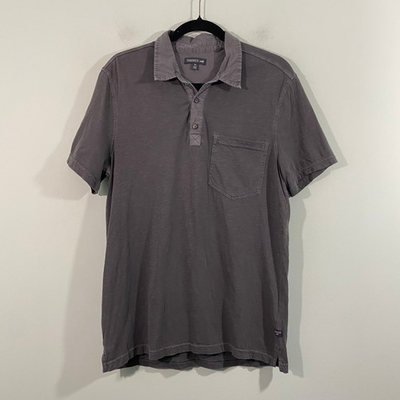 #ad Toad amp; Co. Men Sun Wash Grey Organic Cotton Short Sleeve Polo Size M $24.99