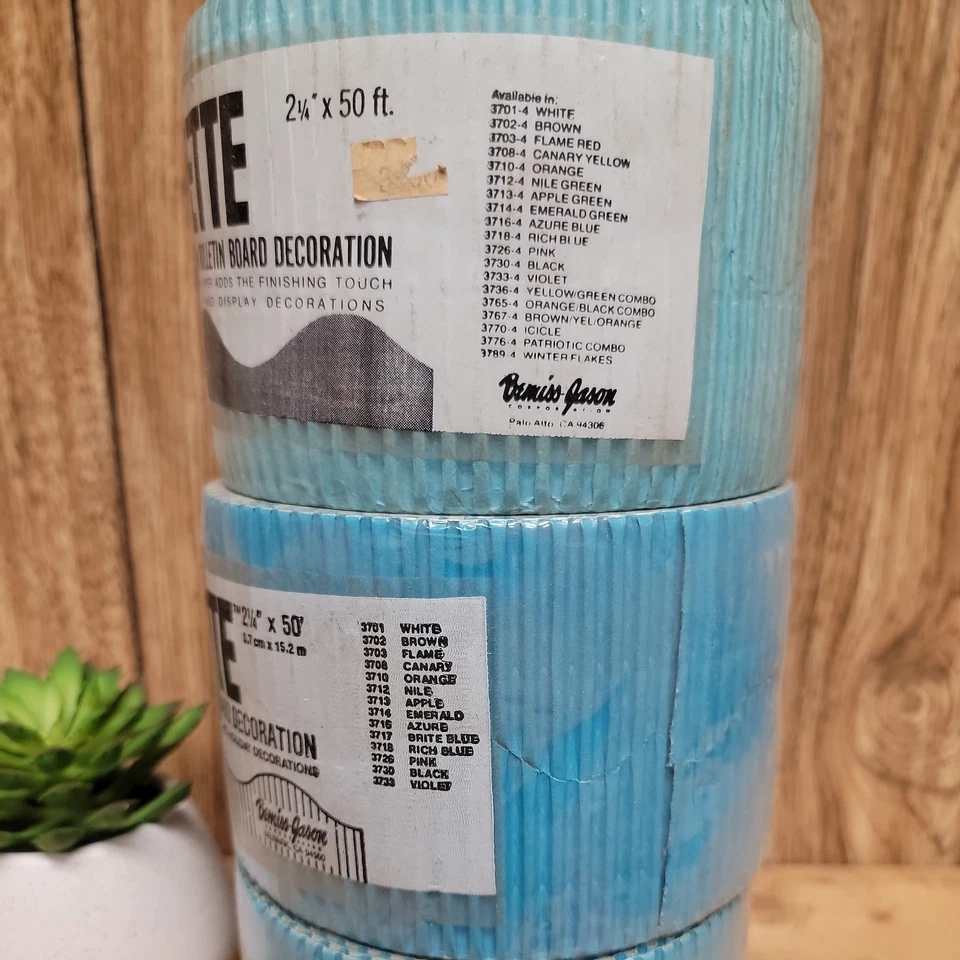 Pack de 3 Bordette Festoneado Decorativo Tablón de Anuncios Borde Azul Foto 3 de 4