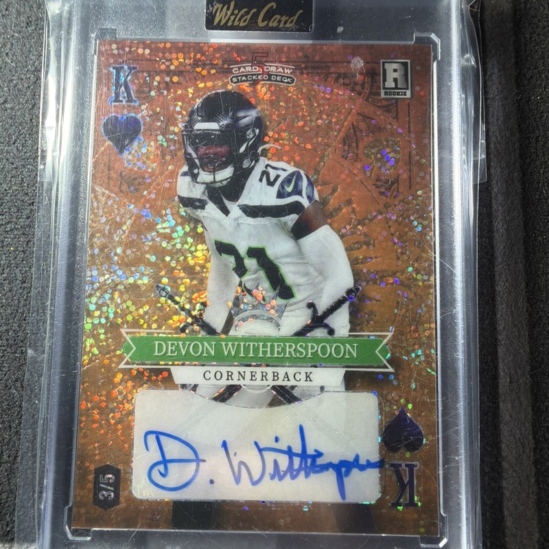 Wild Card 2023 5 Card Draw Stacked Deck Devon Witherspoon Rookie Auto #3/5 RC