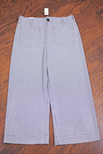 NWT Maeve The Colette Wide Leg Crop Pants Black Houndstooth Women's 31