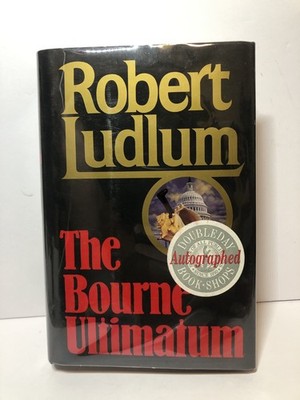 The Bourne Ultimatum signed by Robert Ludlum, 1st US ed, DoubleDay Bookstore