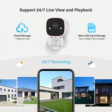 4-Pack Wireless 2.4G WiFi Security Camera System Smart Outdoor Night Vision 3MP 9