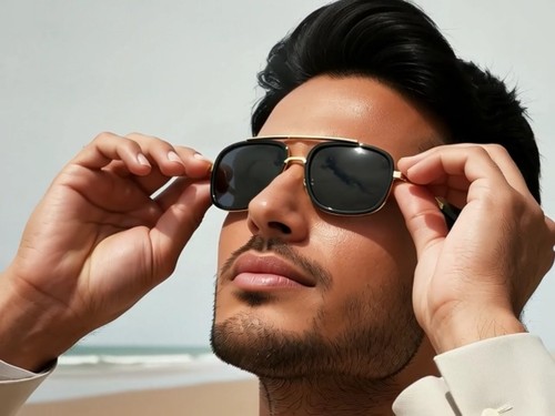 Men Fashion Sunglasses Oversized Square Gold Flat Top Frame Hip Hop Fancy Black - Afbeelding 65 van 76