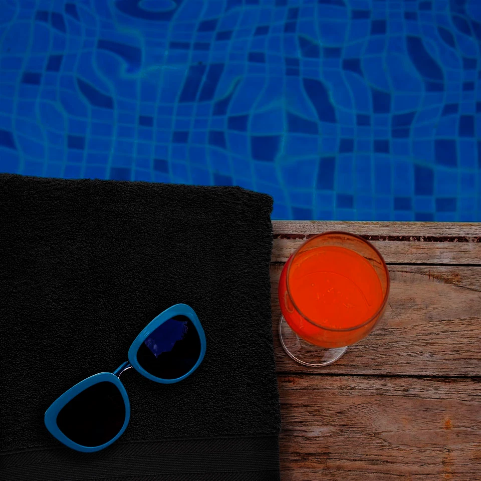 2x Big Super Jumbo Bath Sheets Black 150x200 cm Egyptian Cotton XXXL Bath Towels - Image 2 of 4