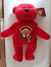 Plushland Bears of 911 FDNY THE WORLDS BRAVEST 8" Bean Bag Plush NWT