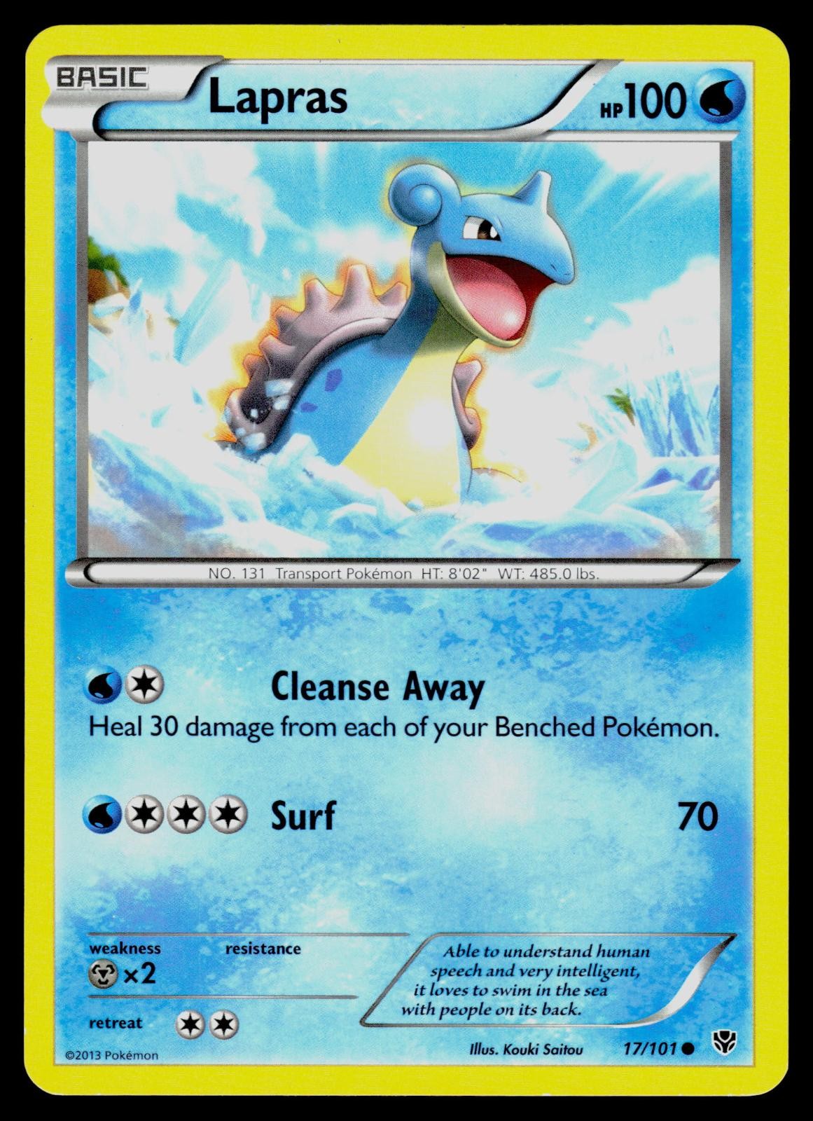 Lapras 17/101 Common Plasma Blast Pokemon Lightly Played