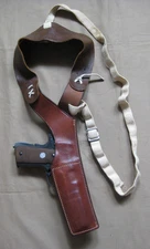 VINTAGE SAFARILAND MONROVIA CA LEATHER SHOULDER HOLSTER LGE FRAME AUTO COLT .45