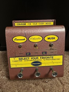 Rare 1950s Spray-a-Way Coin Op Cologne Dispenser MCM Vending