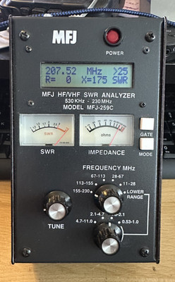 Working MFJ-259C HF/VHF SWR Antenna Analyzer 530KHz - 230MHz Good Condition