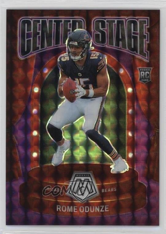 2024 Panini Mosaic Center Stage Purple Prizm 17/49 Rome Odunze #1 Rookie RC