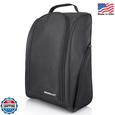 Golf Shoe Bag, Zipper Sports Shoe Strap Bag with Side Accessory Pocket for Stori
